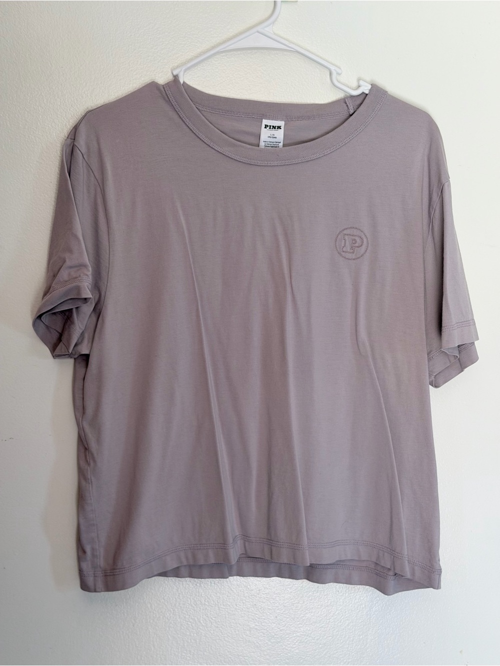 PINK Victoria's Secret Lilac Gray Short Sleeve Tee
